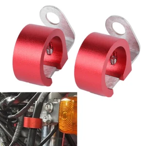 2pcs Red Front Brake Hose Guide Holder for HONDA XR400 Motard 2005-2008 2007 - Picture 1 of 8