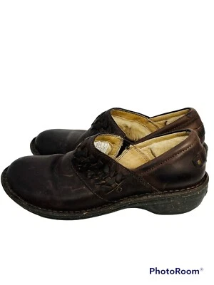 Zapatos sin cordones UGG Australia ANILA para mujer talla 6 cuero marrón forrado en lana trenzado Foto 1 de 4
