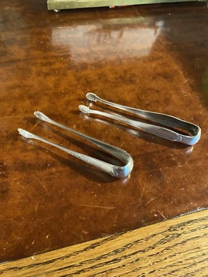 Lot Argenterie -Métal Argenté - 2 Pinces à sucre -Poinçons -Lot 2 - Photo 1/4