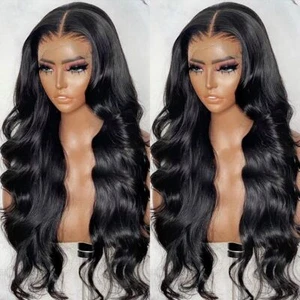 4X4 Body Wave Transparent Lace Closure Front Human Hair Wig For Women PrePlucked - Bild 1 von 12