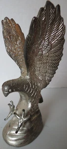 Scultura vintage Hampshire aquila americana placcata argento - Foto 1 di 7