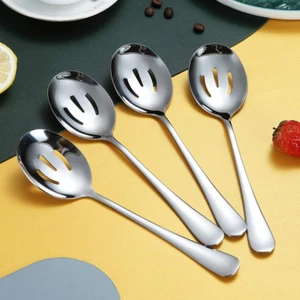 4 Pieces Slotted Serving Spoon Stainless Steel Serving Utensils Serving Set - Picture 1 of 8