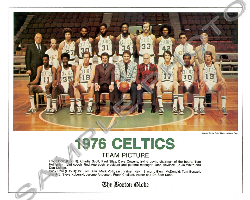 1976 BOSTON CELTICS NBA WORLD CHAMPIONS TEAM GLOSSY 8X10 PHOTO HOF - Image 1 of 1