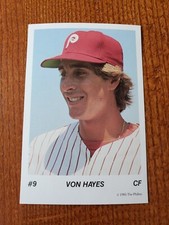 1985 Philadelphia Phillies Tastykake Photo Card Von Hayes #9