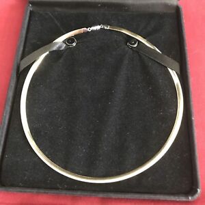 Milor 14k White Yellow Gold Reversible Italy Omega Chain Necklace Magnetic Clasp