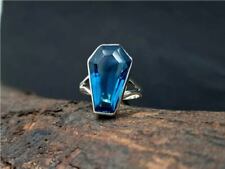 Blue Topaz Coffin Ring 925 Sterling Silver Ring Handmade Ring All Size BM-828