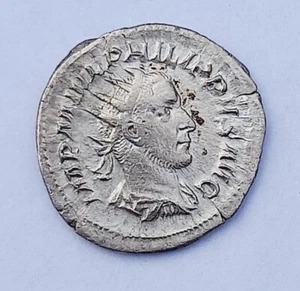 Silber Kaiser Philippus Arabs   244-249AD  Antoninian  4,15 g ss Rom 23mm - Bild 1 von 2