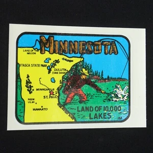 Minnesota Reise Etikett Aufkleber Gepäck Auto Aufkleber mit Hülle 3" x 4 1/2" - Bild 1 von 2