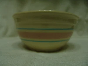 TAZÓN A PRUEBA DE HORNO DE 7" MCCOY EE. UU. CERÁMICA ROSA Y AZUL de colección - Imagen 1 de 5