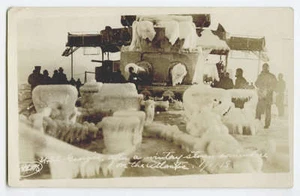 RPPC USS Georgia Battleship North Atlantic Storm 1/1/18 WWI Navy Photograph - Picture 1 of 1
