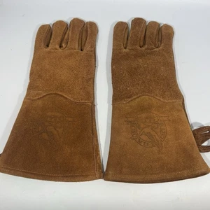 Eddie Bauer Fireplace Gloves Leather Insulated Work Chore Fire Wood Vintage - Picture 1 of 9