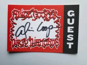 ALICE COOPER Authentic Signed Autographed Back Stage Pass - Picture 1 of 1