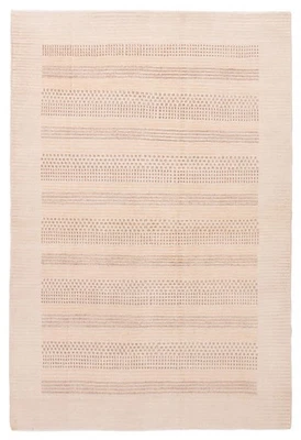 Alfombra oriental tradicional crema 5'5" x 8'0" anudada a mano alfombra de lana Foto 1 de 4