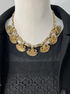 Collar griego vintage Zolotas 950 plata vermeil (P3531-LXH) - Imagen 1 de 9