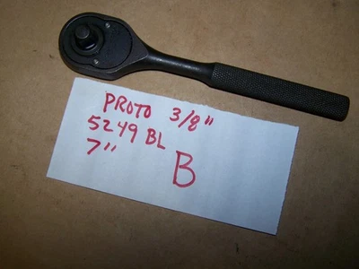 PROTO 5249BL 3/8" Drive Classic Cabeza de Pera Trinquete 7" Óxido Negro B Foto 1 de 2