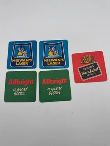 Vintage UK Beer Coasters Lot – McEwan’s, Allbright, Carling Black Label (5) - Picture 1 of 4