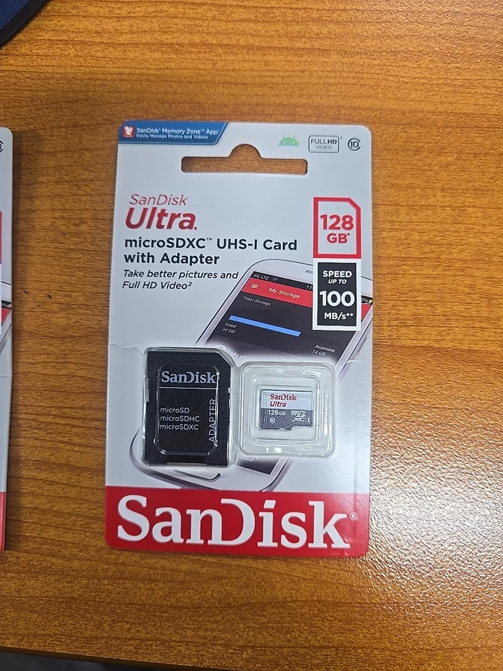 SanDisk Ultra 128 GB MicroSDXC UHS-I Card With Adapter - Image 1 of 2