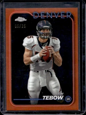 2024 Topps Chrome Tim Tebow Orange Refractor #5/25 Broncos - Image 1 of 2