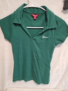 Guess Rafina Polo shirt womens Sz Small green - Picture 1 of 3