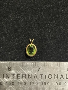 PERIDOT SOLITÄR ANHÄNGER 14K GOLD - Bild 1 von 3