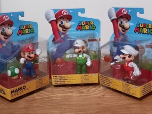 *FREE SHIP* 4" FIRE LUIGI + FIRE MARIO + MARIO Super Mario World of Nintendo - Picture 1 of 5