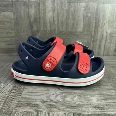 Sandalias CROCS Band Cruiser niños talla 2 azul rojo doble correa Foto 1 de 4