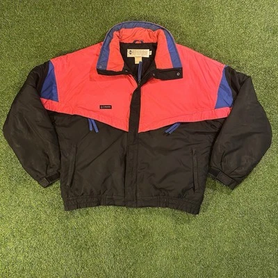 Chaqueta aislante de esquí Columbia de colección años 80 90 snowboard para hombre grande rosa neón azul Foto 1 de 4