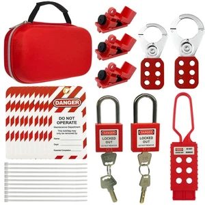Electrical Lockout Tagout Kit -Lock Out Tag Kits for OSHA Compliance with Has... - Picture 1 of 8
