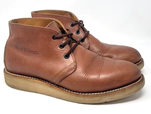 Red Wings USA 595 Chukka Brown Leather Soft Toe Ankle Shoes Boots Men's 7.5 - Picture 1 of 11