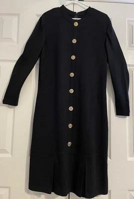 Impresionante Vestido Suéter Tejido Vintage Colección St. John Por Marie Gris Talla 16 EE. UU. Foto 1 de 4