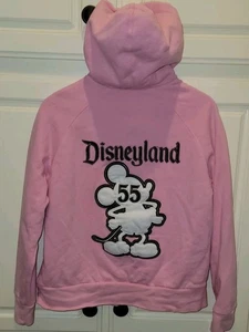 Mickey Mouse rosa Damen Fleece gefüttert großes Sweatshirt Hoodie Disneyland 1955 ** - Bild 1 von 20