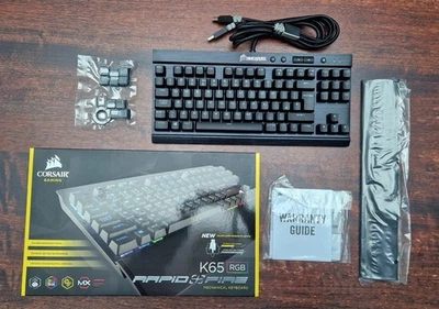 Corsair K65 Rapidfire RGB Mechanical Keyboard - Cherry MX Speed | Black - Image 1 of 4