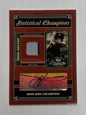 Карта Donruss Todd Helton 1/1 Auto Statistical Champions Timeless Treasures 2004 - Изображение 1 из 4