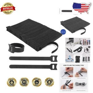 210pz Cinghie per Cavi Nere da 6 Pollici - Gestione Fili in Nylon Durevole - Foto 1 di 8