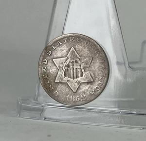 1852 3 Cent Silver Trime – 90% Silver - Early U.S. Coin Collectible - Picture 1 of 3