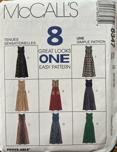Vestido JUMPER años 90 McCall's 8347 Empire Cintura Princesa Costura Patrón 20-22-24 SIN CORTAR - Imagen 1 de 2