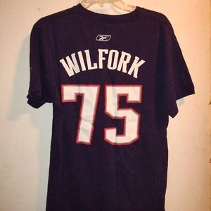 Maglia uomo GRANDE vintage Wilfork 75 New England Patriots NFL football Reebok LG - Foto 1 di 3