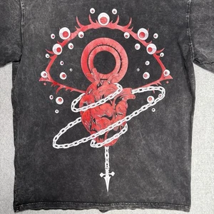 Camisa Hunter X Hunter para hombre talla 2XL AnimeX negra Kurapika ojo de corazón desgastado - Imagen 1 de 7