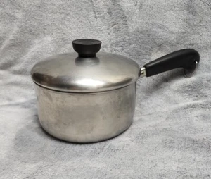 Vintage 1801 Revere Ware 1.5 Quart Pot Sauce Pan Lid All Stainless Steel 93D USA - Picture 1 of 3