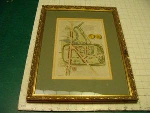 original 1723 hand colored Etching of ROMAN PROVINCE of ISCHALIS framed, COOL - Picture 1 of 12