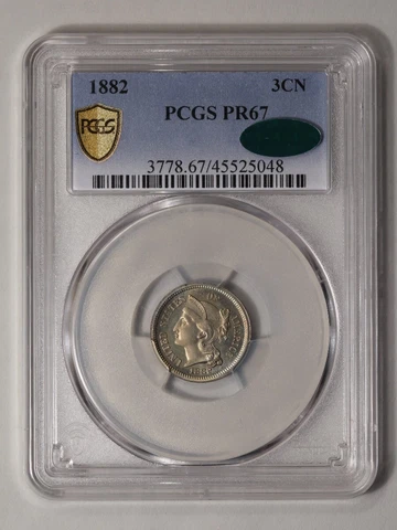 1882 3CN Three Cent Nickel PCGS PR67 Cover