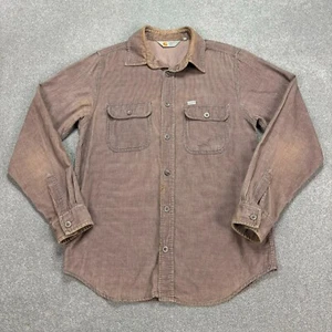 Carhartt Shirt Adult Small Brown Corduroy Work Wear Outdoors Chore Utility Mens - Picture 1 of 9