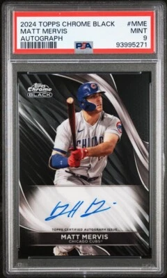 2024 Topps Chrome Black Matt Mervis  Autograph PSA 9 Chicago Cubs 🔥💥⭐️ - Image 1 of 2