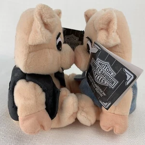 Harley Davidson Motorcycles Kissing Sitzsack Plüsch Vintage 1998 Nieten Babyblau - Bild 1 von 12