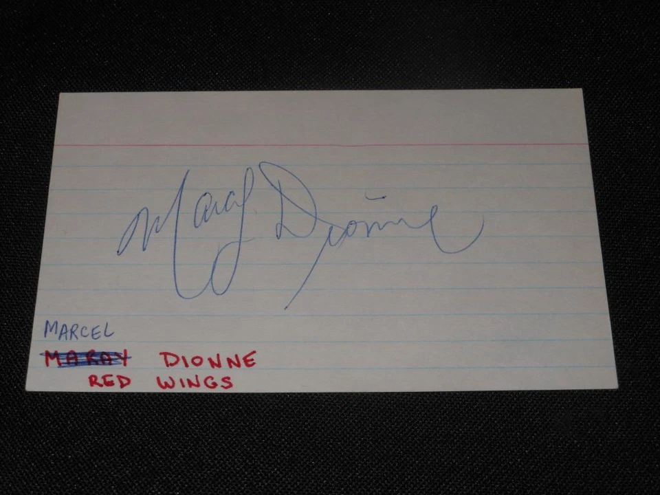 Detroit Red Wings Marcel Dionne Signed 3x5 Autograph Index Card JSA COA 714 - Image 1 of 1
