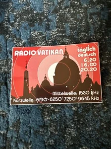 Vintage Radio Vatikan Vatican Sticker German StuCo Catholic Pope - Picture 1 of 5