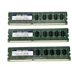 Super Talent 12GB (3x4GB) SERVER RAM PC3-12800 DDR3-1600 MHz SDRAM W1600EB4GS - Picture 1 of 2