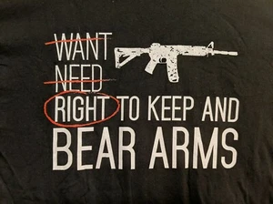 2nd Amendment T-Shirt "Want, Need, Right to Keep & Bear Arms" 2XL schwarz Baumwolle - Bild 1 von 5