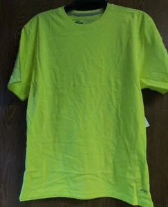 Athletech Moisture Wicking Neon Green/Yellow Crew Neck Shirt - Picture 1 of 10