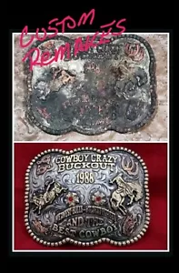 FIBBIA TRODEO PERSONALIZZABILE◇MARCHI RANCH◇REMAKE UN TESORO PASSATO NUOVO O PERDUTO - Foto 1 di 14